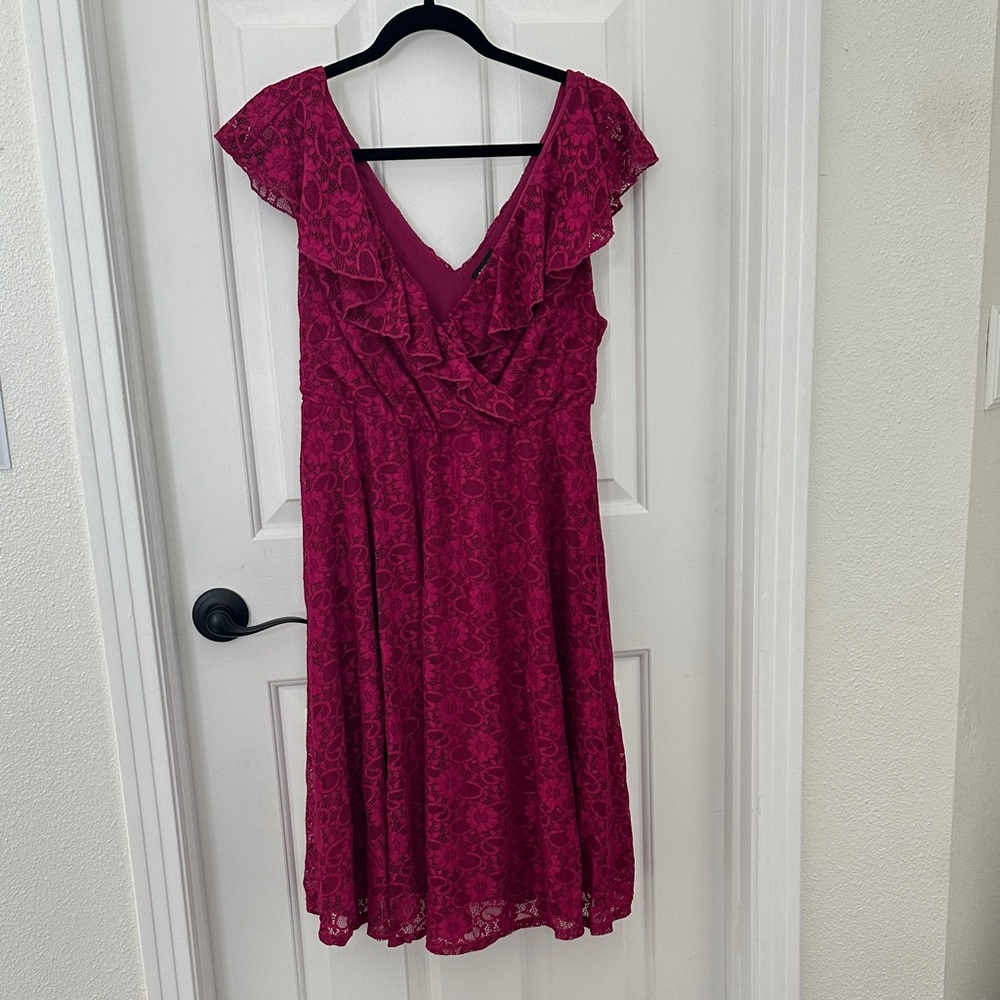 Torrid Lace Midi Dress in Rich Pink